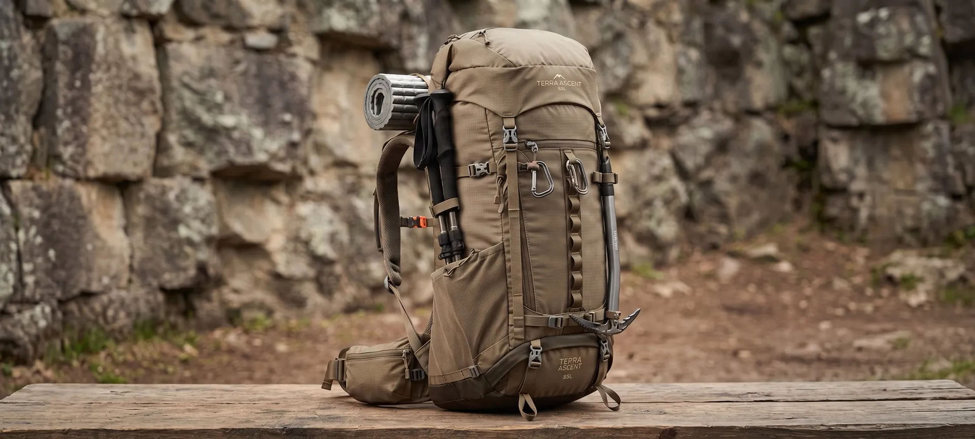 Wanderer mit richtig eingestelltem Rucksack — Illustration